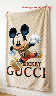 Gucci Mickey Mouse Tiger Patch Flannel Blanket Wall Hanging throw blanket IMG_2417
